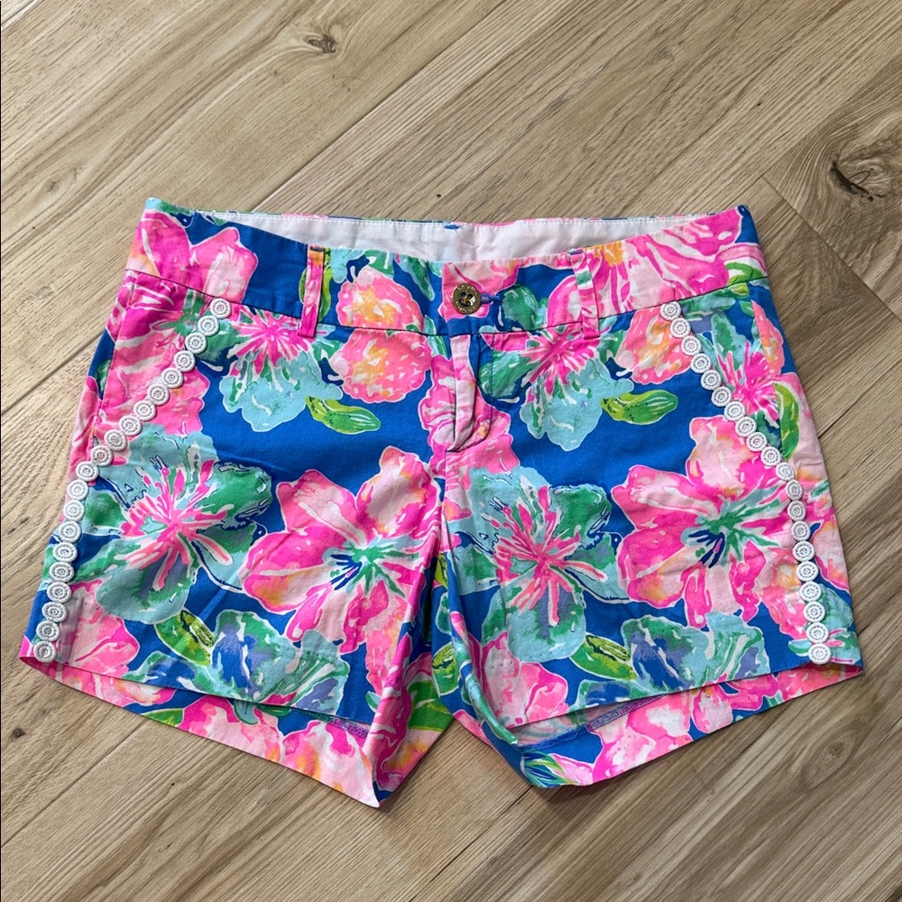 Lilly Pulitzer Pink and Blue Floral Women's Shorts
